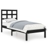 Cadre de lit sans matelas noir 75x190 cm bois massif 