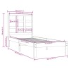 Cadre de lit sans matelas noir 75x190 cm bois massif 