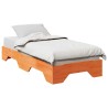Cadre de lit sans matelas empilable cire marron 90x200 cm 