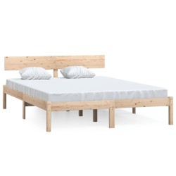Cadre de lit sans matelas bois de pin massif 
