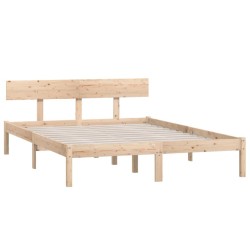 Cadre de lit sans matelas bois de pin massif 
