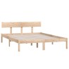 Cadre de lit sans matelas bois de pin massif 