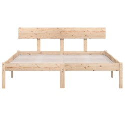 Cadre de lit sans matelas bois de pin massif 