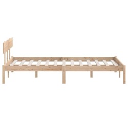 Cadre de lit sans matelas bois de pin massif 