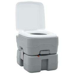 Toilette de Camping PortableGrise 10L Eau Douce 20L Réservoir à Déchets 