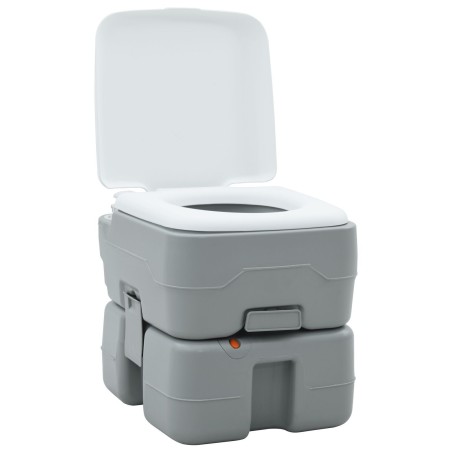 Toilette de Camping PortableGrise 10L Eau Douce 20L Réservoir à Déchets 