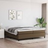 Cadre de lit sans matelas marron foncé 200x200 cm tissu 