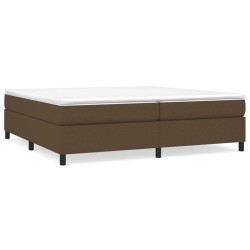 Cadre de lit sans matelas marron foncé 200x200 cm tissu 