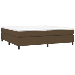 Cadre de lit sans matelas marron foncé 200x200 cm tissu 