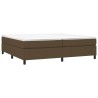 Cadre de lit sans matelas marron foncé 200x200 cm tissu 