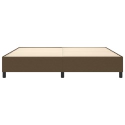 Cadre de lit sans matelas marron foncé 200x200 cm tissu 