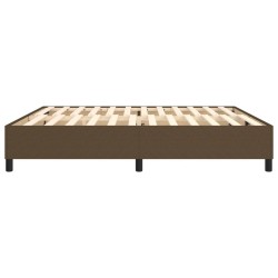Cadre de lit sans matelas marron foncé 200x200 cm tissu 