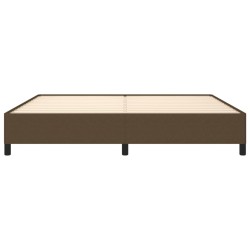 Cadre de lit sans matelas marron foncé 200x200 cm tissu 