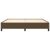 Cadre de lit sans matelas marron foncé 200x200 cm tissu 