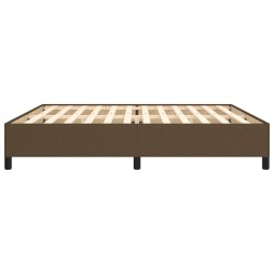 Cadre de lit sans matelas marron foncé 200x200 cm tissu 