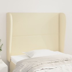 Tête de lit avec oreilles Crème 83x23x118/128 cm Similicuir 