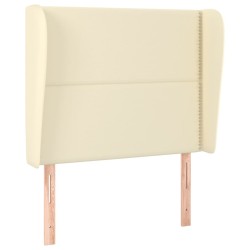Tête de lit avec oreilles Crème 83x23x118/128 cm Similicuir 
