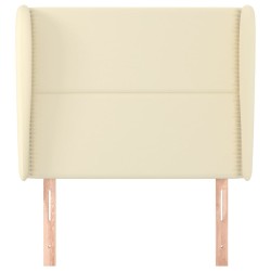 Tête de lit avec oreilles Crème 83x23x118/128 cm Similicuir 