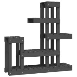 Support à plantes Gris 92x25x97 cm Bois massif de pin 