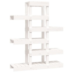 Support à plantes Blanc 85x25x109,5 cm Bois massif de pin 