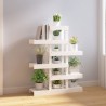 Support à plantes Blanc 85x25x109,5 cm Bois massif de pin 