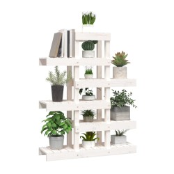 Support à plantes Blanc 85x25x109,5 cm Bois massif de pin 