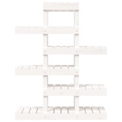 Support à plantes Blanc 85x25x109,5 cm Bois massif de pin 