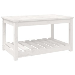 Table de jardin blanc 82,5x50,5x45 cm bois massif de pin 