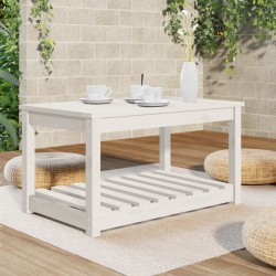 Table de jardin blanc 82,5x50,5x45 cm bois massif de pin 