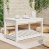 Table de jardin blanc 82,5x50,5x45 cm bois massif de pin 