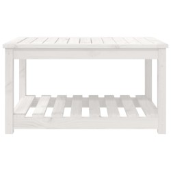 Table de jardin blanc 82,5x50,5x45 cm bois massif de pin 