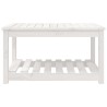 Table de jardin blanc 82,5x50,5x45 cm bois massif de pin 