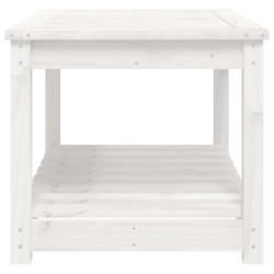 Table de jardin blanc 82,5x50,5x45 cm bois massif de pin 