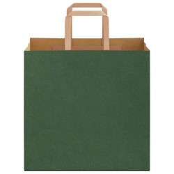 Sacs en papier 250 pcs avec poignées vert 26x17x25 cm 