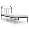 Cadre de lit métal sans matelas avec tête de lit noir 80x200 cm 
