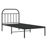 Cadre de lit métal sans matelas avec tête de lit noir 80x200 cm 