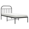 Cadre de lit métal sans matelas avec tête de lit noir 80x200 cm 