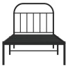 Cadre de lit métal sans matelas avec tête de lit noir 80x200 cm 