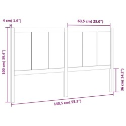Tête de lit 140,5x4x100 cm Bois massif de pin 