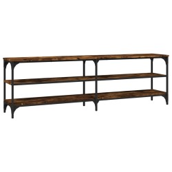 Meuble TV chêne fumé 160x30x50 cm bois d'ingénierie 