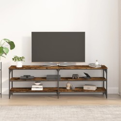 Meuble TV chêne fumé 160x30x50 cm bois d'ingénierie 