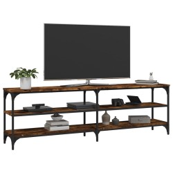 Meuble TV chêne fumé 160x30x50 cm bois d'ingénierie 