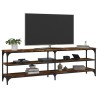 Meuble TV chêne fumé 160x30x50 cm bois d'ingénierie 