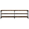 Meuble TV chêne fumé 160x30x50 cm bois d'ingénierie 