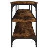 Meuble TV chêne fumé 160x30x50 cm bois d'ingénierie 