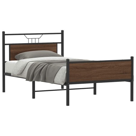 Cadre de lit sans matelas chêne marron 100x200 cm 