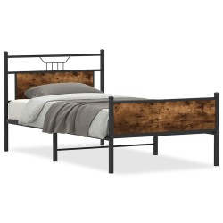 Cadre de lit sans matelas chêne fumé 100x200 cm bois ingénierie 