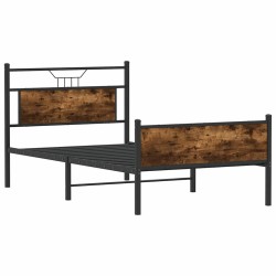 Cadre de lit sans matelas chêne fumé 100x200 cm bois ingénierie 