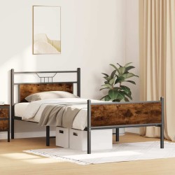Cadre de lit sans matelas chêne fumé 100x200 cm bois ingénierie 