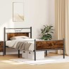 Cadre de lit sans matelas chêne fumé 100x200 cm bois ingénierie 